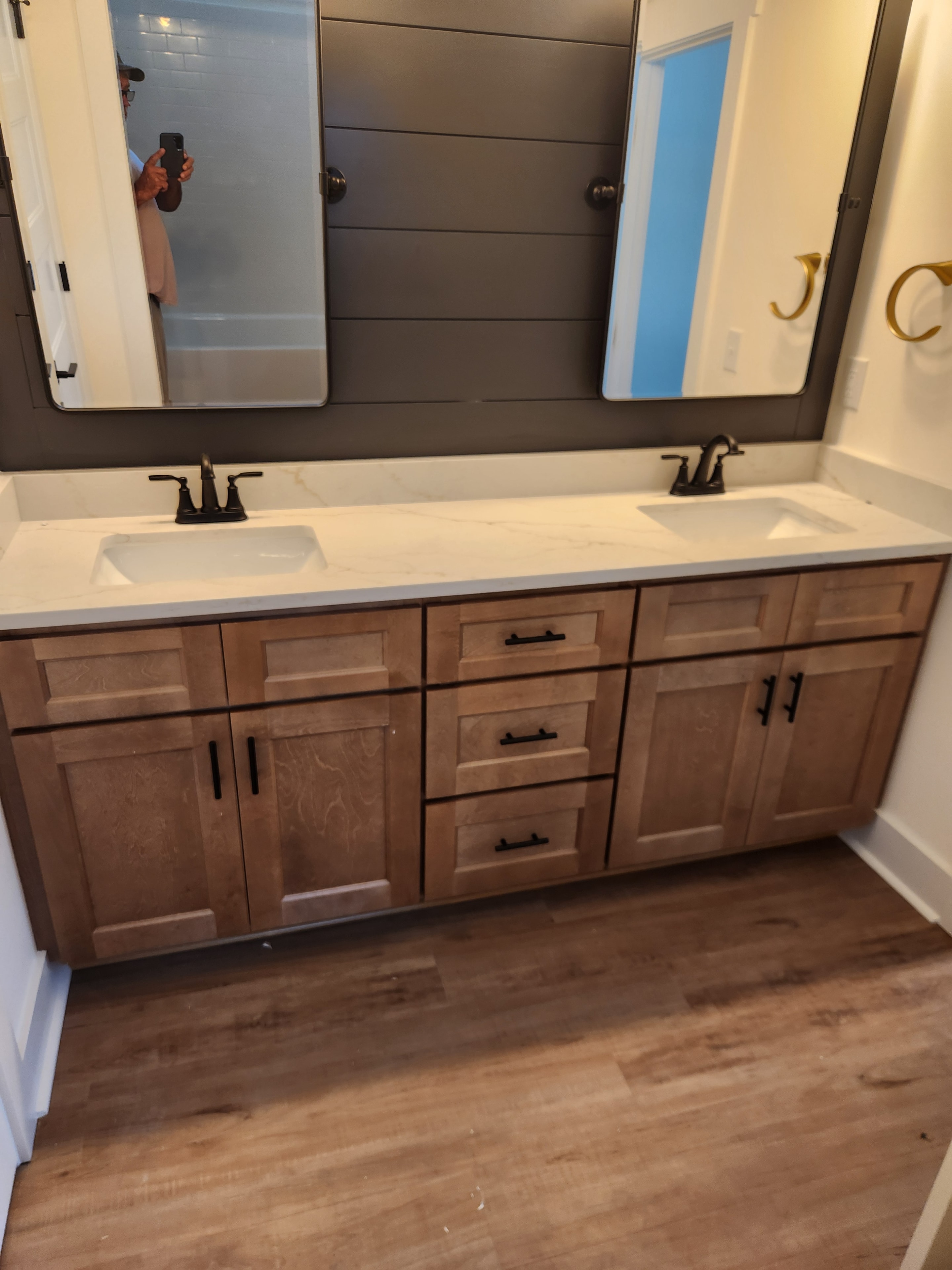Warm Wood Bathroom Vanity